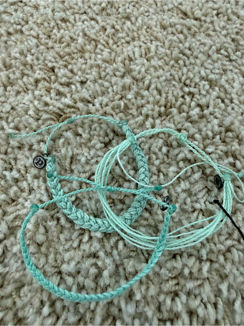 Pura Vida Mint Green Stackable Cord Bracelets